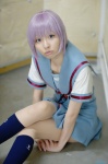 cosplay kneesocks miyuu nagato_yuki pleated_skirt purple_hair sailor_uniform school_uniform skirt suzumiya_haruhi_no_yuuutsu rating:Safe score:0 user:nil!