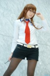 blouse cosplay glasses makise_kurisu pantyhose satori shorts steins;gate tie rating:Safe score:4 user:nil!