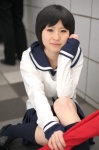 cosplay ga-rei_zero katana kneesocks pleated_skirt sailor_uniform school_uniform skirt sword tsuchimiya_kagura umitsuki_ryou rating:Safe score:0 user:nil!