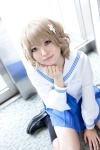 blonde_hair cosplay hanasaku_iroha matsumae_ohana nepachi pleated_skirt sailor_uniform school_uniform skirt socks rating:Safe score:0 user:pixymisa