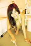 apron barefoot bathroom bathtub bikini_bottom real_face sugimoto_yumi swimsuit rating:Safe score:0 user:nil!