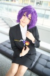 blazer blouse cosplay ganota_no_onna kaieda_kae makabe miniskirt pantyhose purple_hair skirt rating:Safe score:0 user:nil!