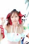 animal_ears bunny_ears choker cosplay detached_sleeves di_gi_charat fuzzy_dice hair_ribbons laces strapless_dress usada_hikaru yuzu_kotoki rating:Safe score:0 user:nil!