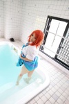 blouse cosplay higurashi_ran love_live!_school_idol_project m_vol.1 nishikino_maki pleated_skirt pool red_hair school_uniform skirt skirt_lift wet rating:Safe score:1 user:nil!