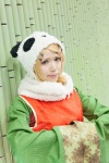 blonde_hair blouse blue_eyes cosplay kagamine_rin keito panda_hat vocaloid rating:Safe score:0 user:pixymisa