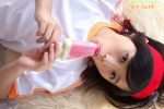 gym_uniform hairband hashimoto_yuzuki popsicle tshirt watermelon_popsicle rating:Safe score:0 user:nil!