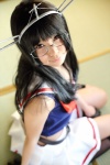 choukai_(kantai_collection) cosplay glasses gloves hairband itsuki_akira kantai_collection kneehighs pleated_skirt sailor_uniform school_uniform skirt rating:Safe score:0 user:nil!