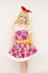 aikatsu! blonde_hair cosplay dress dress_lift hairbow hoshimiya_ichigo paco rating:Safe score:0 user:nil!