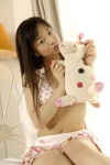 bikini_top cleavage kyan_chiaki pleated_skirt polka_dots skirt stuffed_animal swimsuit rating:Safe score:0 user:nil!