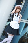 apron cosplay dress hairband kii_anzu maid maid_uniform original thighhighs zettai_ryouiki rating:Safe score:1 user:nil!