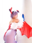 ass bodysuit cosplay detached_sleeves head_wings lilith_aensland pantyhose purple_hair tamashi_no_mayoigo vampire_(game) wings yuuki_sayo rating:Safe score:3 user:nil!