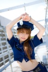 cosplay costume croptop handcuffs hat kaoru's_collection_3 kishimoto_kaoru original pleated_skirt police_uniform policewoman ponytail skirt rating:Safe score:0 user:nil!
