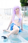 bikini cleavage cosplay crystal_crown feena_fam_earthlight kamui_arisa pool purple_hair side-tie_bikini skirt swimsuit yoake_mae_yori_ruri_iro_na rating:Safe score:0 user:nil!