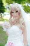 cosplay macross macross_frontier multi-colored_hair sheryl_nome veil wakame wedding_gown rating:Safe score:0 user:nil!