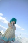 ahoge aqua_hair cosplay dress macross macross_frontier ranka_lee scarf shizuku rating:Safe score:0 user:nil!