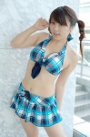 bikini_top cleavage cosplay miniskirt misaki original pantyhose skirt swimsuit twin_braids rating:Safe score:0 user:nil!
