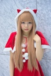 blonde_hair dress hood ichinomiya_kanna santa_costume shawl rating:Safe score:1 user:pixymisa