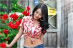 blouse choi_ji-hyang denim midriff shorts rating:Safe score:1 user:nil!