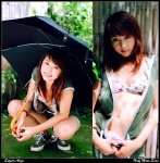 anzu_evolution anzu_sayuri bra hoodie jumpsuit open_clothes panties umbrella rating:Safe score:0 user:nil!