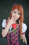 blouse bowtie cosplay hairband idolmaster katsuki_raimu minase_iori red_hair vest yellow_eyes rating:Safe score:0 user:pixymisa
