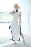 ahoge blonde_hair cosplay fate/series fate/stay_night maropapi pantyhose qipao saber rating:Safe score:2 user:nil!