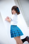 amami_haruka blouse cosplay hair_ribbons idolmaster kneesocks konoha pleated_skirt school_uniform skirt tie rating:Safe score:0 user:pixymisa
