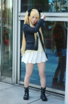 blonde_hair boots cosplay fate_testarossa hairbows jacket lyrical_nanoha mahou_shoujo_lyrical_nanoha_a's pantyhose pleated_skirt skirt tshirt twintails yuki_nano rating:Safe score:2 user:nil!