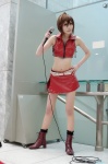 boots cosplay croptop default_costume houtou_singi meiko microphone midriff miniskirt skirt vocaloid rating:Safe score:1 user:nil!