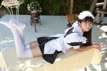apron blouse hairband jumper maid maid_uniform sakura_airi thighhighs white_legwear zettai_ryouiki rating:Safe score:1 user:nil!