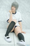 buruma cosplay gym_uniform kneesocks nagato_yuki narihara_riku shorts silver_hair suzumiya_haruhi_no_yuuutsu tshirt rating:Safe score:2 user:nil!