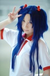 blue_hair clannad cosplay gym_uniform hazuki_minami ichinose_kotomi polo twintails rating:Safe score:0 user:nil!