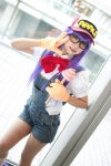 baseball_cap blouse cosplay denim dr._slump glasses gloves norimaki_arale overalls purple_hair socks zero_inch rating:Safe score:1 user:nil!