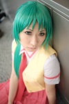 chippi cosplay green_hair higurashi_no_naku_koro_ni school_uniform sonozaki_mion vest rating:Safe score:0 user:nil!