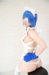 apron ass blue_hair cosplay eyepatch gloves hairband ikkitousen kibashi maid maid_uniform panties ryomou_shimei thighhighs white_legwear rating:Safe score:2 user:nil!