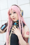 armband cosplay detached_sleeves headset kanzaki_manami kunoichi megurine_luka pink_hair vocaloid rating:Safe score:0 user:pixymisa