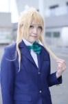 ayase_eri blazer blonde_hair blouse cosplay hikari_(ii) love_live!_school_idol_project ponytail school_uniform rating:Safe score:0 user:nil!