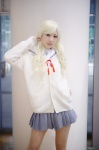 blonde_hair cardigan cosplay enomoto_kei hana_(ii) hatsukoi_limited pantyhose pleated_skirt sailor_uniform school_uniform sheer_legwear skirt rating:Safe score:1 user:nil!