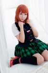 blouse bowtie cosplay kneesocks nanami_haruka_(uta_no_prince-sama) orange_hair pleated_skirt skirt uta_no_prince-sama vest yuzuri_kikuchi rating:Safe score:0 user:pixymisa