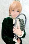 blonde_hair cosplay kipi maki_saori smash_wo_kimero! tennis_racket twin_braids velvet_dress rating:Safe score:0 user:darkgray