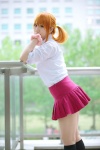 anjou_naruko ano_hi_mita_hana_no_namae_wo_bokutachi_wa_mada_shiranai blouse cosplay kneesocks orange_hair pleated_skirt saki school_uniform skirt twintails rating:Safe score:1 user:nil!