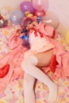 amatsuka_miyu bed cosplay dress hat patchouli_knowledge purple_hair robe thighhighs touhou zettai_ryouiki rating:Safe score:1 user:nil!