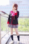 antenna_hair blazer blouse bowtie caramel_eyes cosplay kneehighs little_busters! natsume_rin_(little_busters) pleated_skirt rion skirt rating:Safe score:1 user:pixymisa