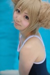 aisaka_taiga blonde_hair cosplay hair_buns koyomi pool school_swimsuit swimsuit toradora! wet rating:Safe score:2 user:nil!