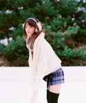 ear_muffs gloves sasaki_nozomi scarf skirt snow sweater thighhighs rating:Safe score:1 user:nil!