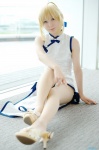 ahoge blonde_hair cosplay fate/series fate/stay_night maropapi pantyhose qipao saber rating:Safe score:4 user:nil!