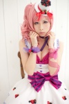bra choker cleavage cosplay dress hat momose_riyu original pink_hair side_ponytail rating:Safe score:1 user:xkaras