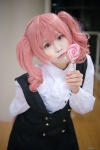blouse cosplay haruki_(ii) idolmaster idolmaster_cinderella_girls jougasaki_mika jumper lollipop pink_hair school_uniform twintails rating:Safe score:0 user:nil!