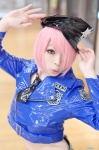 cosplay cropped_jacket original pink_hair police_hat police_uniform policewoman shorts so-da rating:Safe score:1 user:nil!