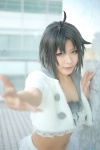 ahoge cosplay hoodie idolmaster_2 kikuchi_makoto shorts silver_hair sumegu tubetop rating:Safe score:1 user:nil!