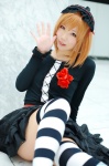 blouse cosplay hagiwara_yukiho hairband idolmaster miniskirt orange_hair skirt thighhighs yae_maiko zettai_ryouiki rating:Safe score:6 user:nil!